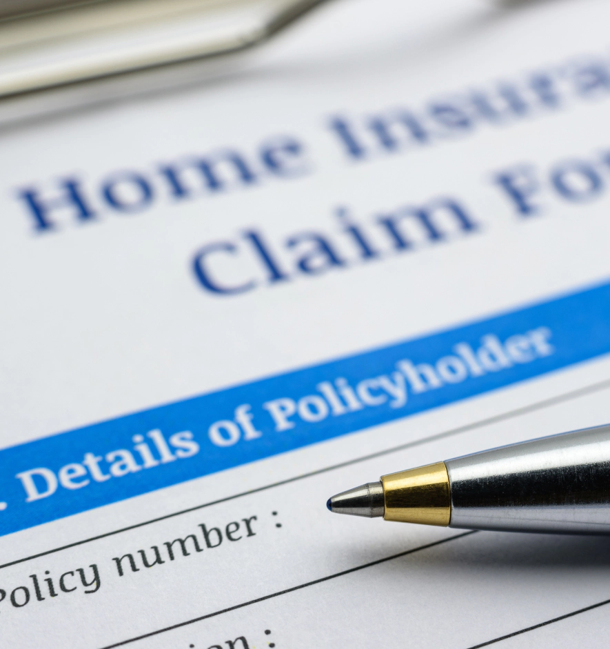 A blank empty form is waiting to be filled and signed by a policyholder insured person home insurance dundalk md